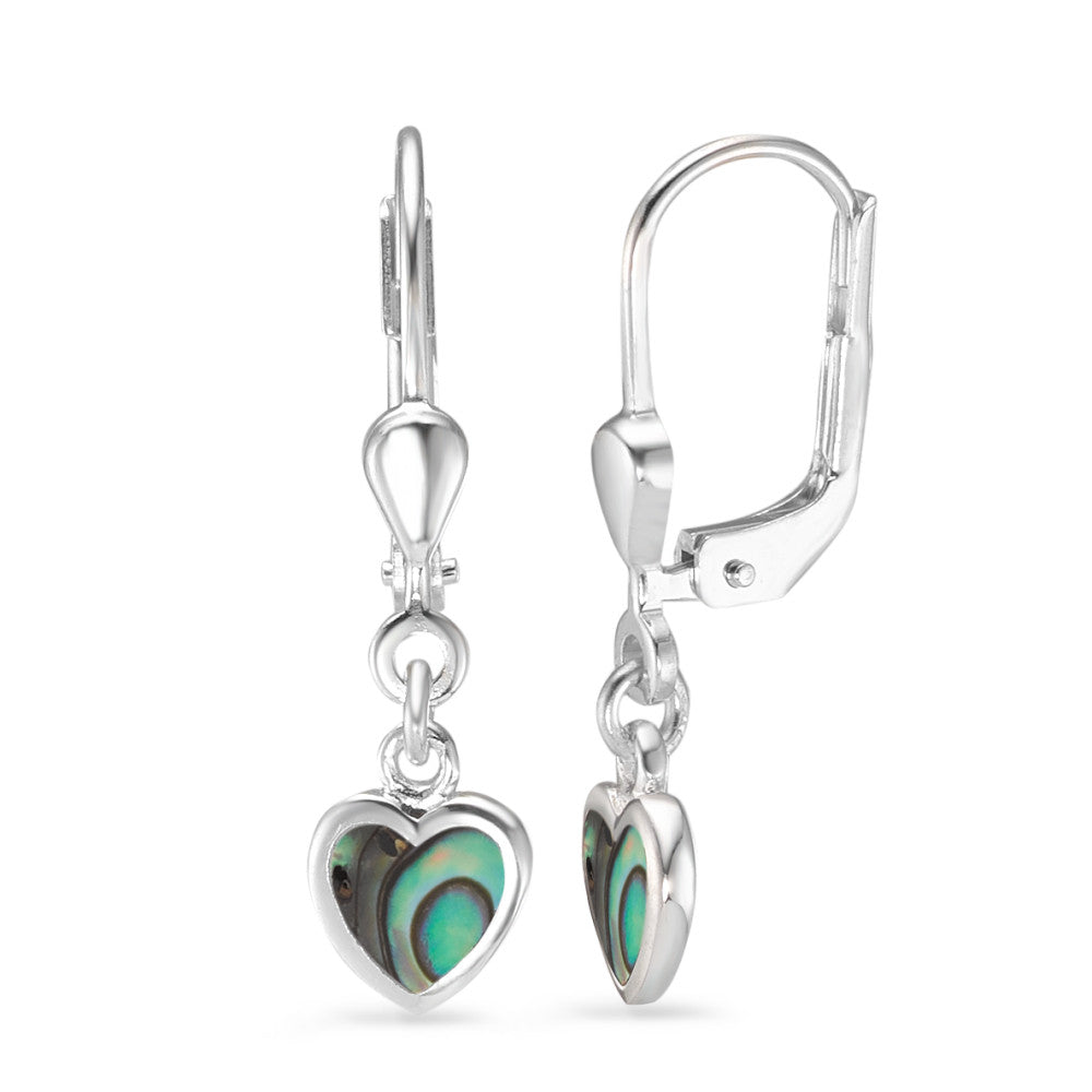 Orecchini Argento Abalone Cuore Ø6 mm