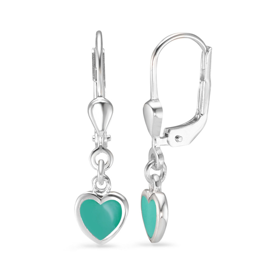 Orecchini Argento Turchese Cuore Ø6 mm