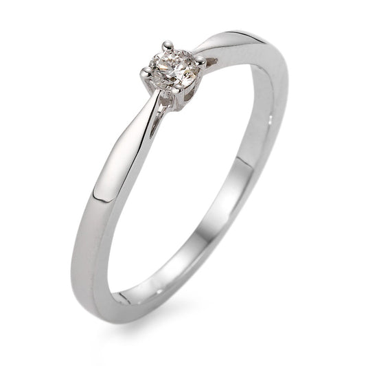 Solitär Ring 750/18 K Weissgold Diamant weiss, 0.10 ct, w-si