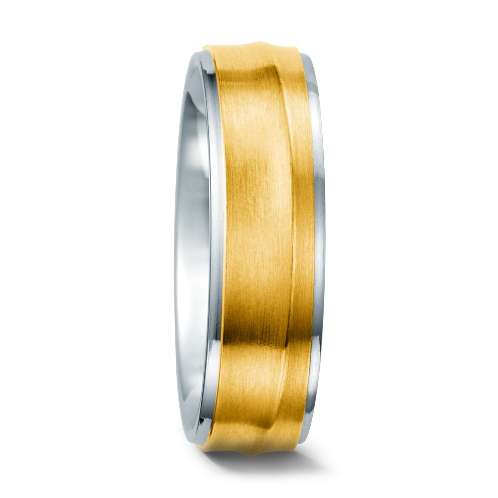 Bague Acier inoxydable, Or jaune 18K