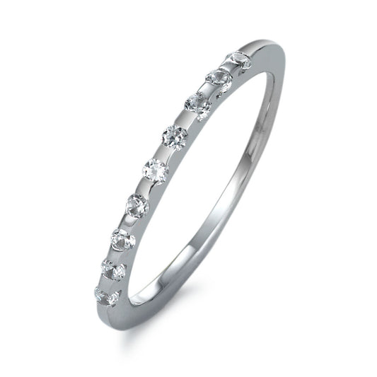 Fingerring 750/18 K Weissgold Zirkonia 9 Steine