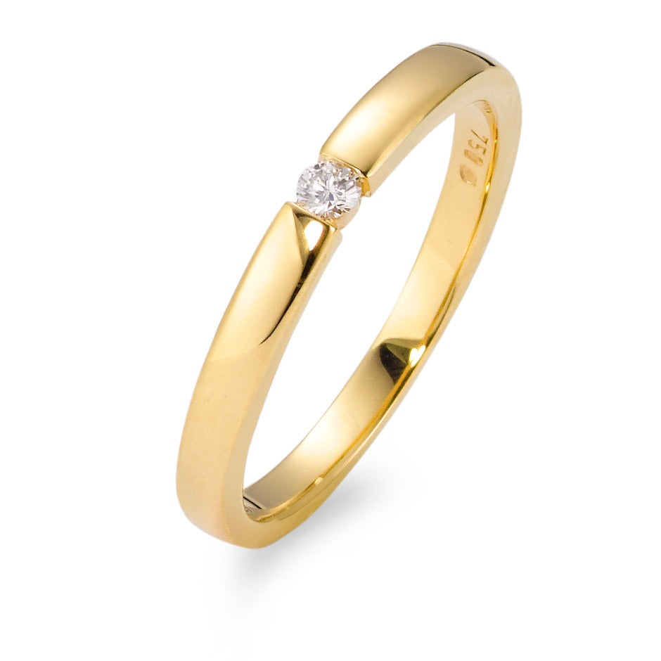 Anello solitario Oro giallo 750/18 carati Diamante bianco, 0.05 ct, [Brillant], w-si