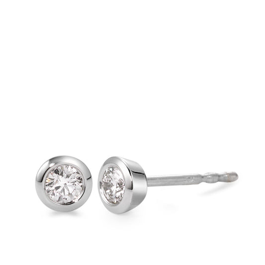 Ohrstecker 750/18 K Weissgold Diamant weiss, 0.05 ct, 2 Steine, Brillantschliff, w-si Ø3.5 mm