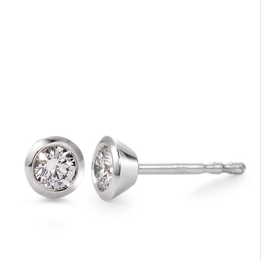 Ohrstecker 750/18 K Weissgold Diamant weiss, 0.15 ct, 2 Steine, Brillantschliff, w-si Ø4 mm