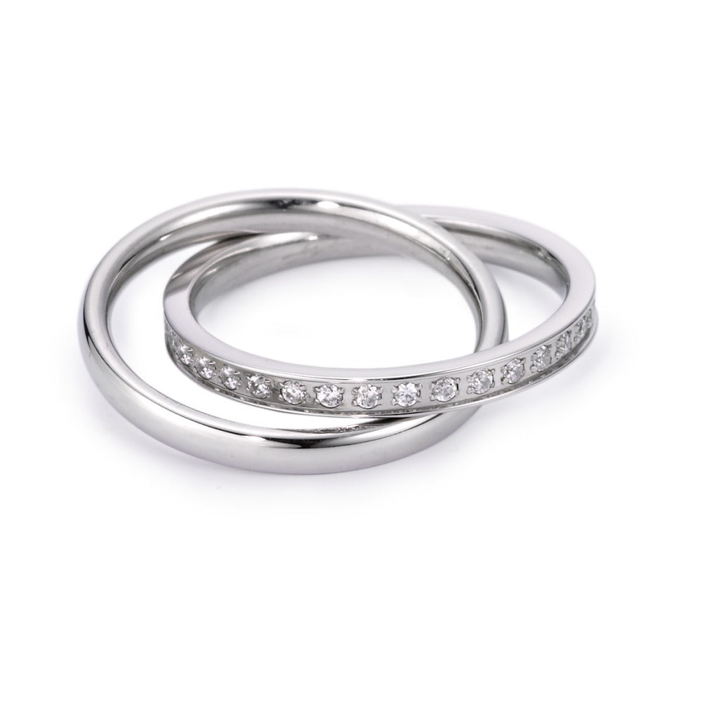 Fingerring Edelstahl Zirkonia