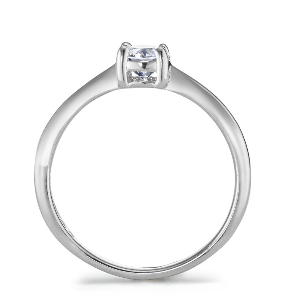 Solitär Ring Silber Zirkonia rhodiniert Ø4.5 mm