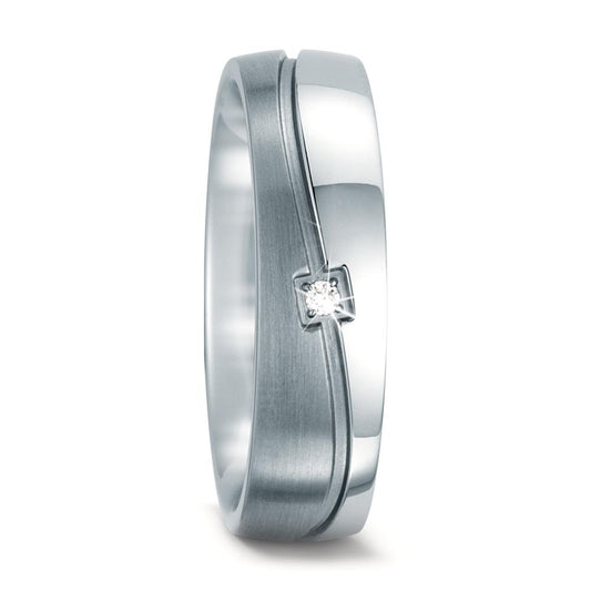 Partnerring Edelstahl Diamant 0.013 ct, w-si