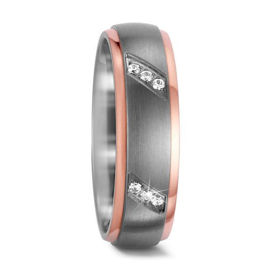 Partnerring Titan Zirkonia 15 Steine IP beschichtet