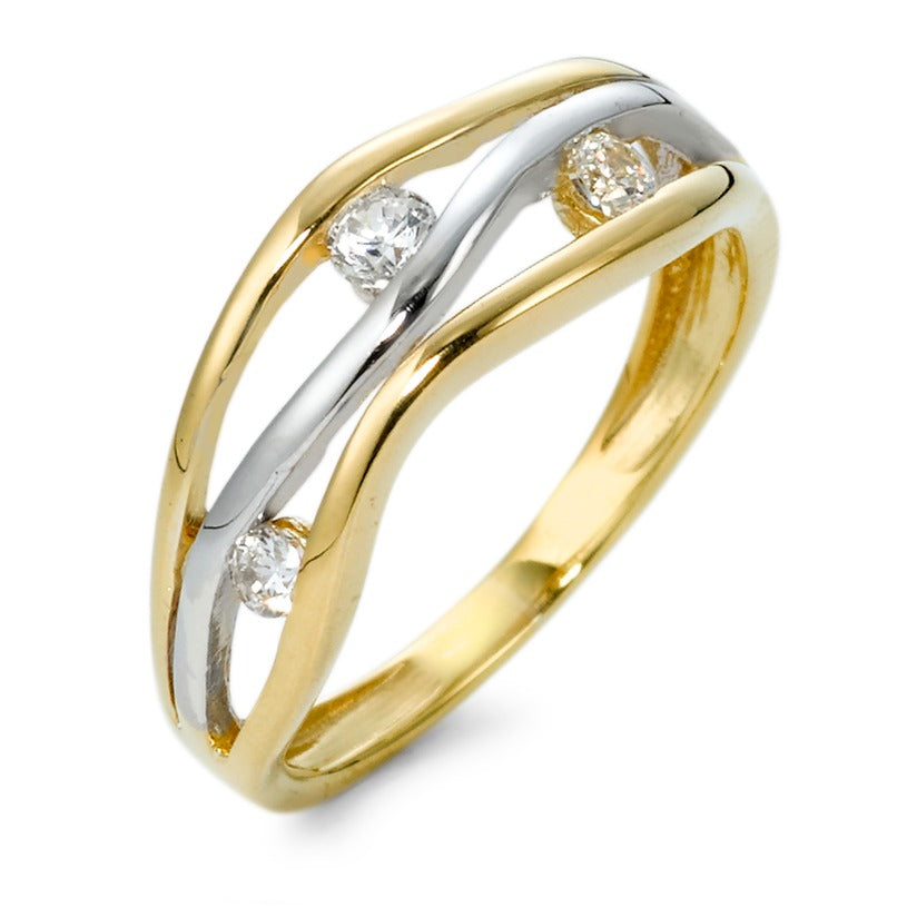 Ring 9k Yellow Gold Zirconia 3 Stones