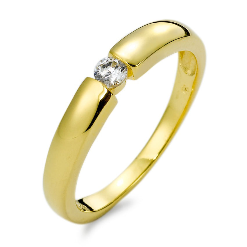 Solitaire ring 9k Yellow Gold Zirconia