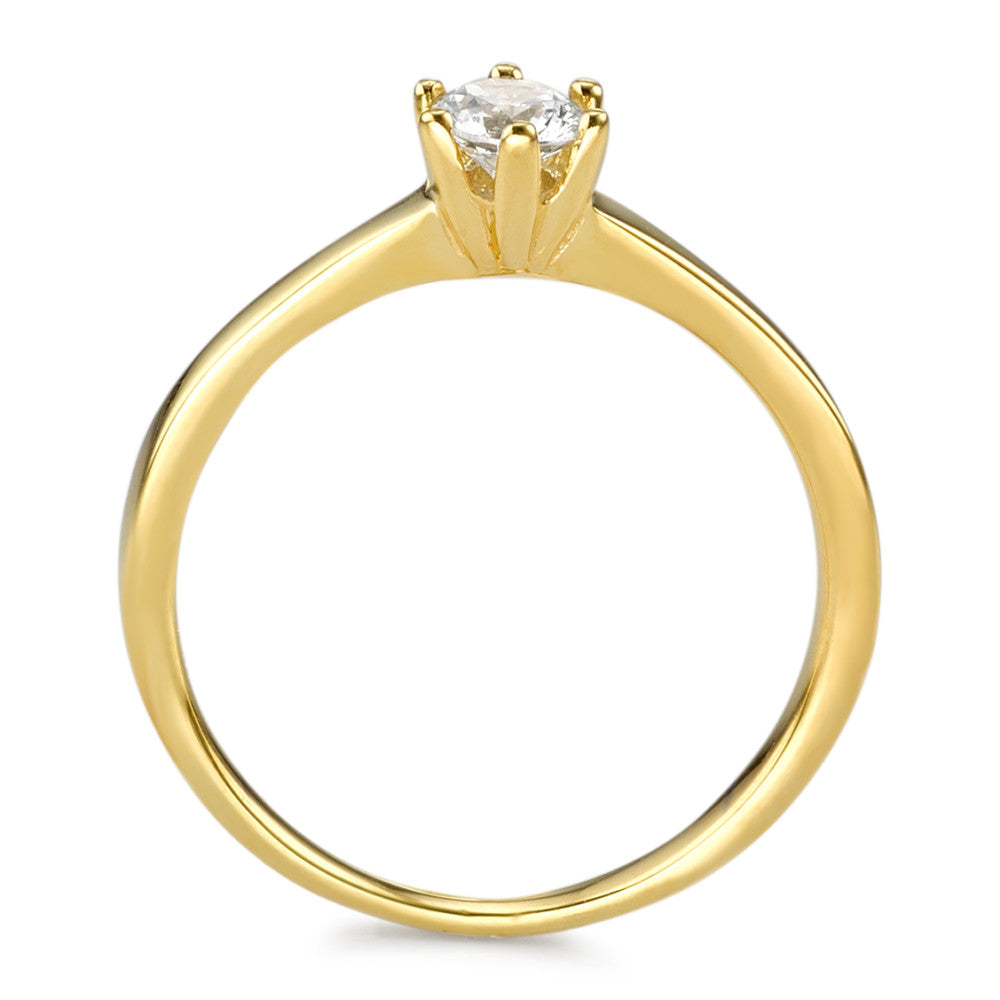 Solitär Ring 375/9 K Gelbgold Zirkonia