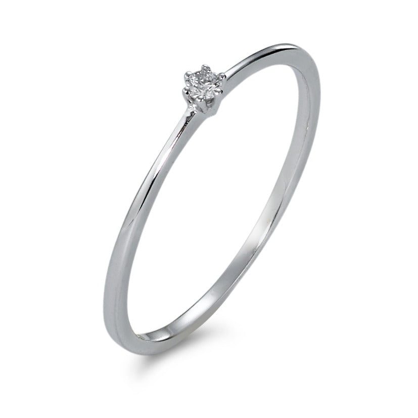 Solitär Ring 750/18 K Weissgold Diamant 0.03 ct, w-si