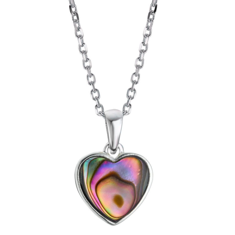 Chaînette avec pendentif Argent Abalone Coeur 36-38 cm Ø12 mm