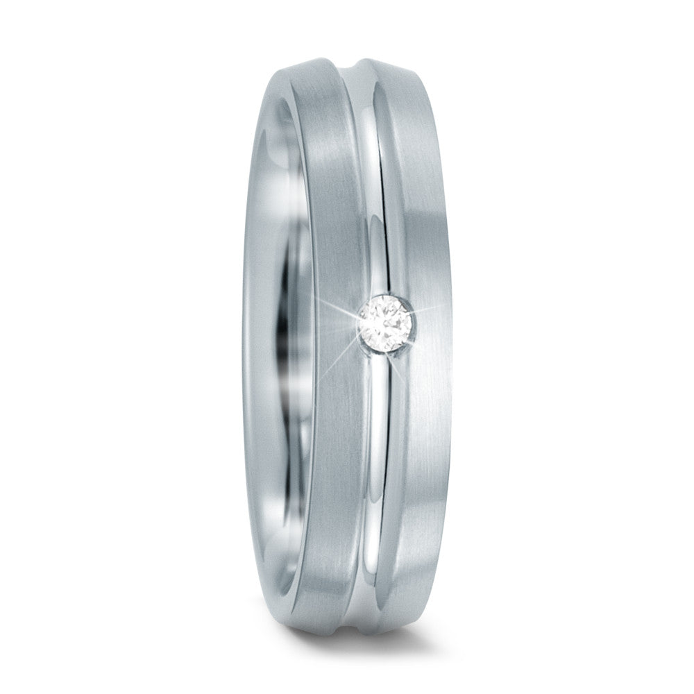 Partnerring Edelstahl Zirkonia