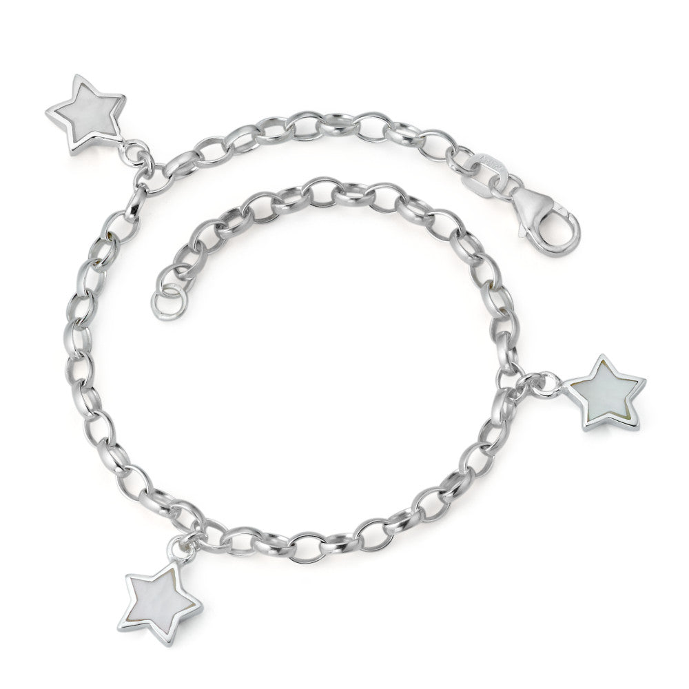 Bracciale Argento Madreperla Stella 18 cm Ø7.5 mm