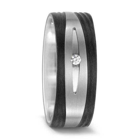 Partnerring Titan, Carbon Diamant 0.03 ct, w-si