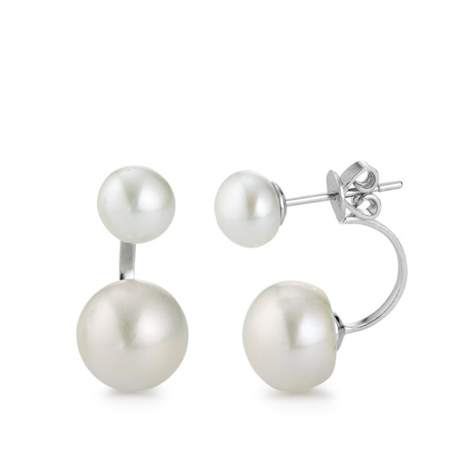 Stud earrings Silver Rhodium plated Freshwater pearl