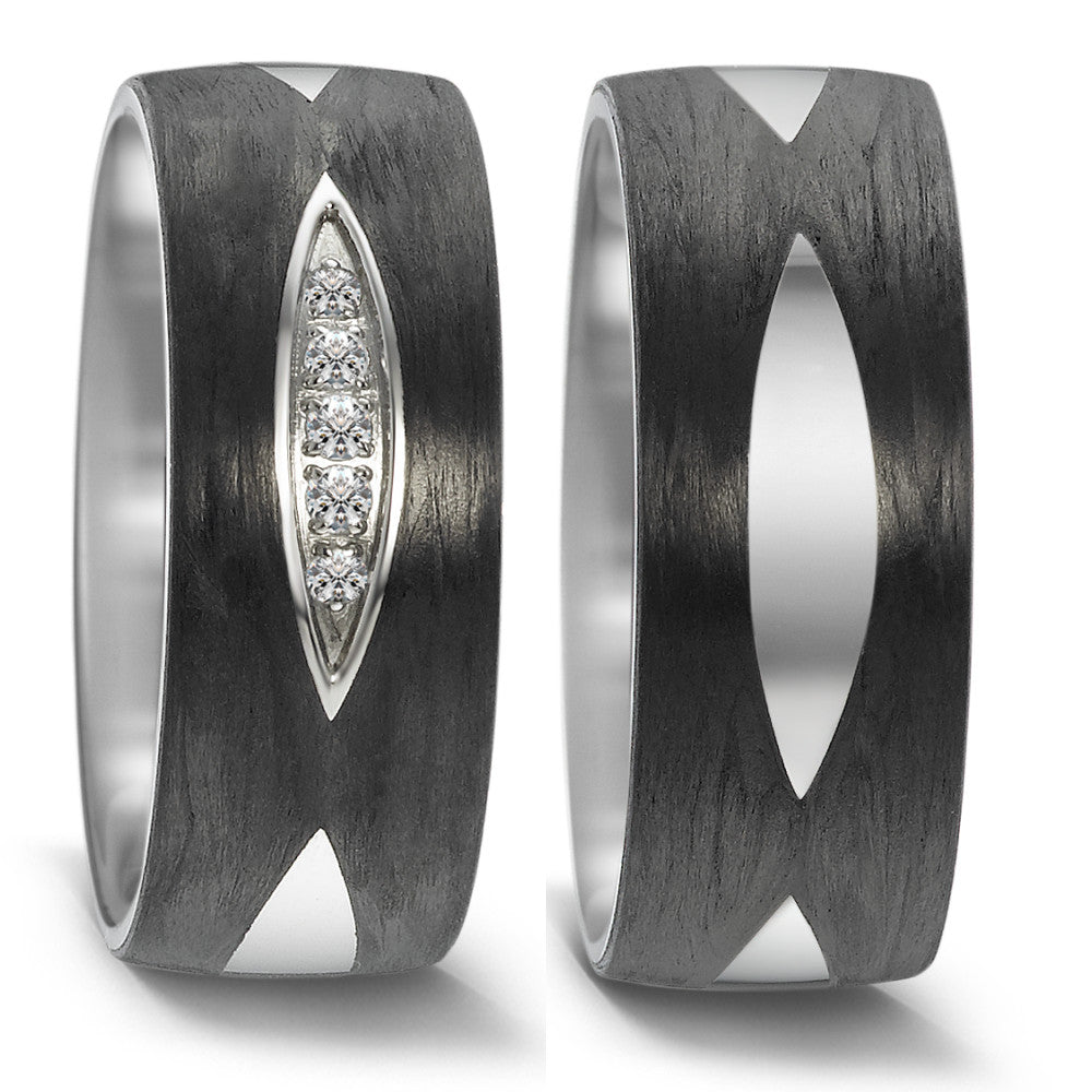 Partnerring Edelstahl, Carbon