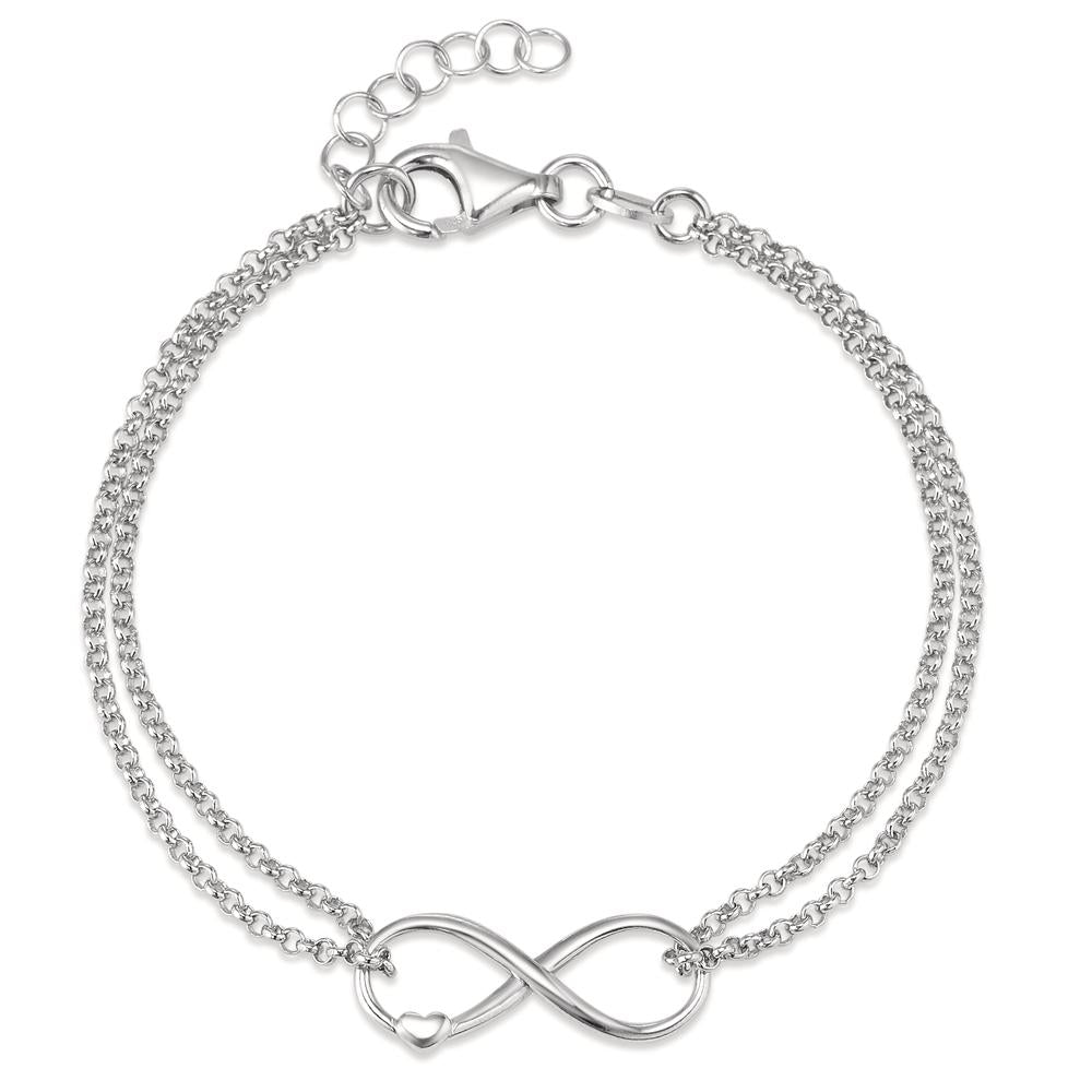 Armband Silber rhodiniert Infinity mit Herz verstellbar