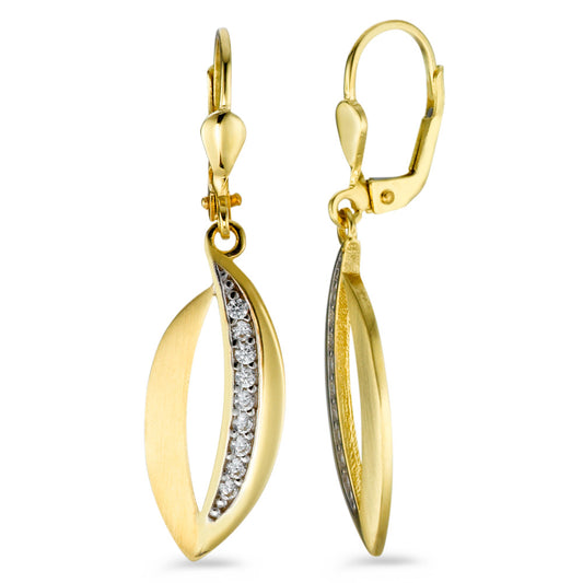 Pendant d'oreilles Or jaune 9K Zircone 18 Pierres