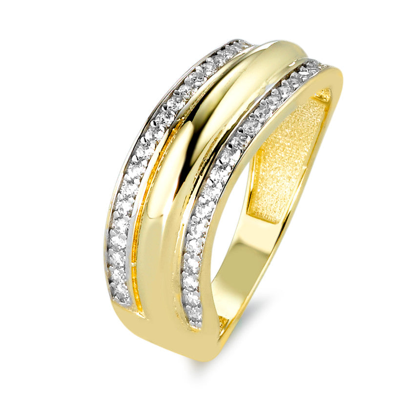 Fingerring 375/9 K Gelbgold Zirkonia 46 Steine