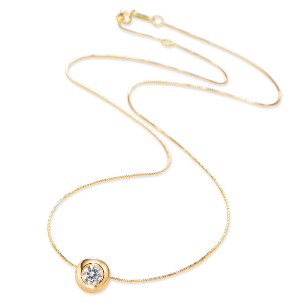 Necklace 18k Yellow Gold Zirconia 40-42 cm Ø7.5 mm