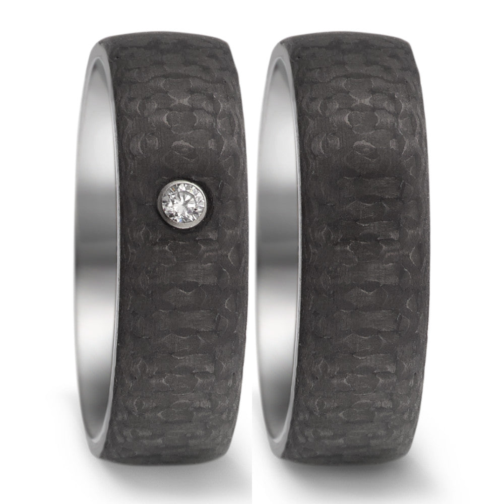 Partnerring Edelstahl, Carbon Zirkonia