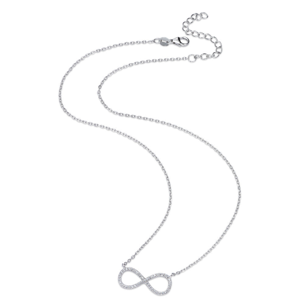 Collier Silber Zirkonia rhodiniert Infinity verstellbar