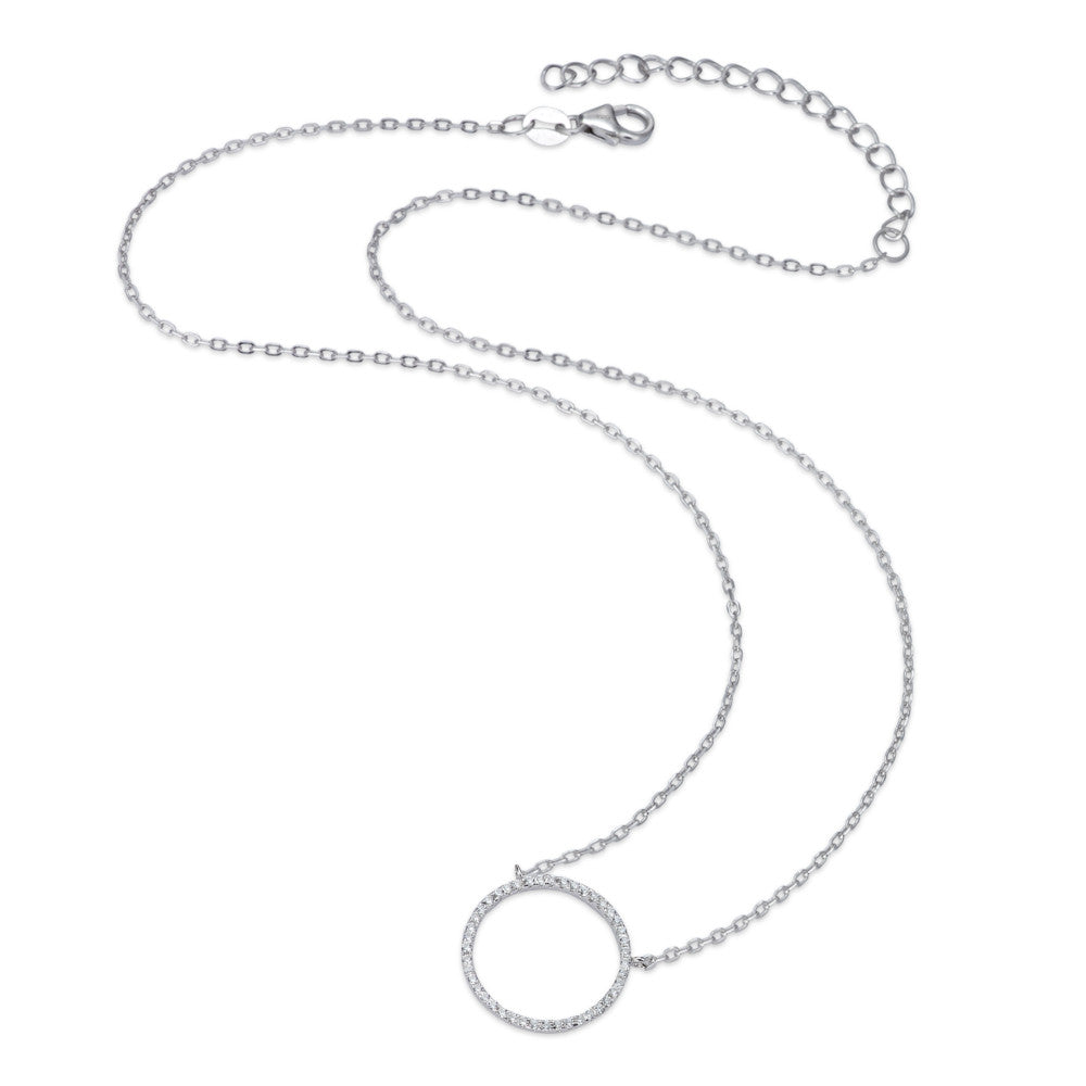 Collier Argent Zircone Rhodié 40-45 cm Ø20 mm