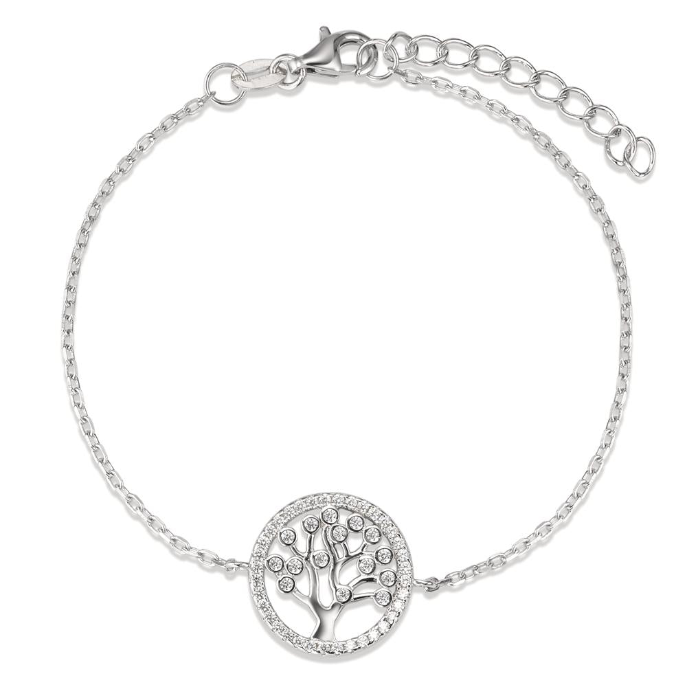 Pulsera Plata Rodio plateado árbol de la vida 16-19 cm Ø14 mm