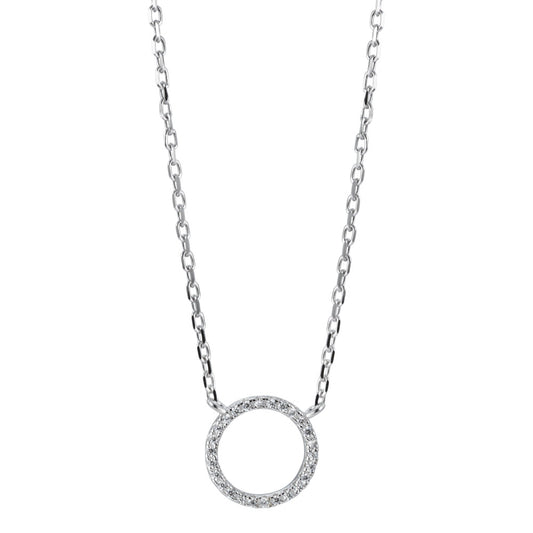 Collier Silber Zirkonia rhodiniert verstellbar Ø10 mm