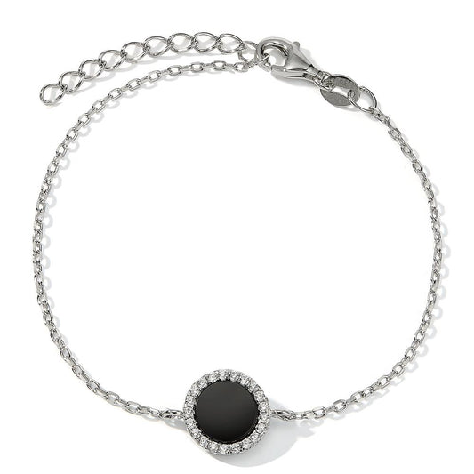 Armband Silber Onyx rhodiniert verstellbar