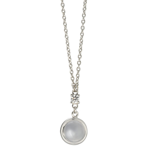 Necklace Silver Chalcedony Rhodium plated 51-54 cm Ø10 mm