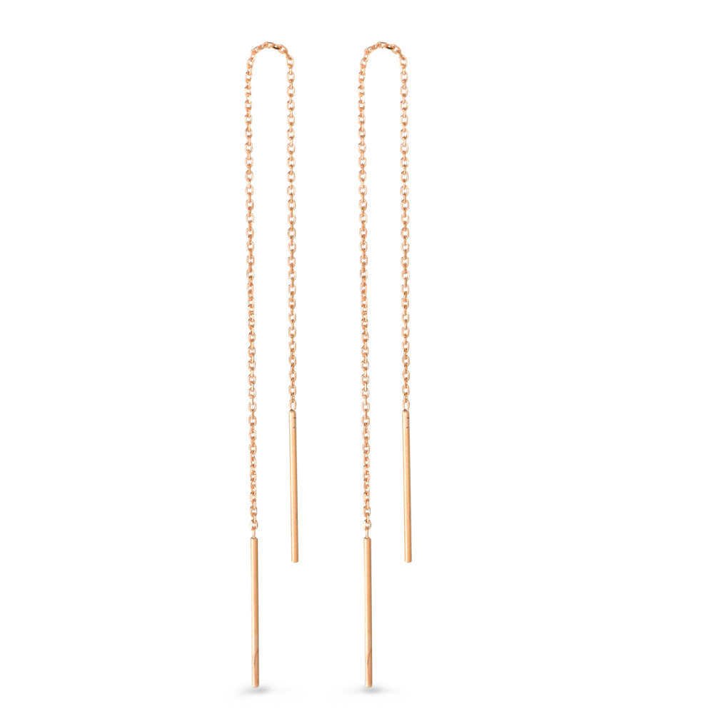 Threader Earrings Bronze Gold plated 15 cm