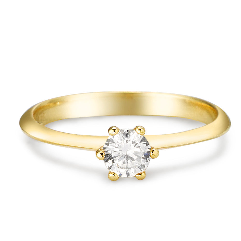 Solitär Ring 375/9 K Gelbgold Zirkonia Ø4.5 mm