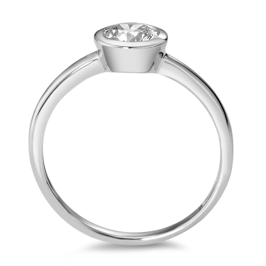 Solitär Ring 375/9 K Weissgold Zirkonia weiss Ø7 mm