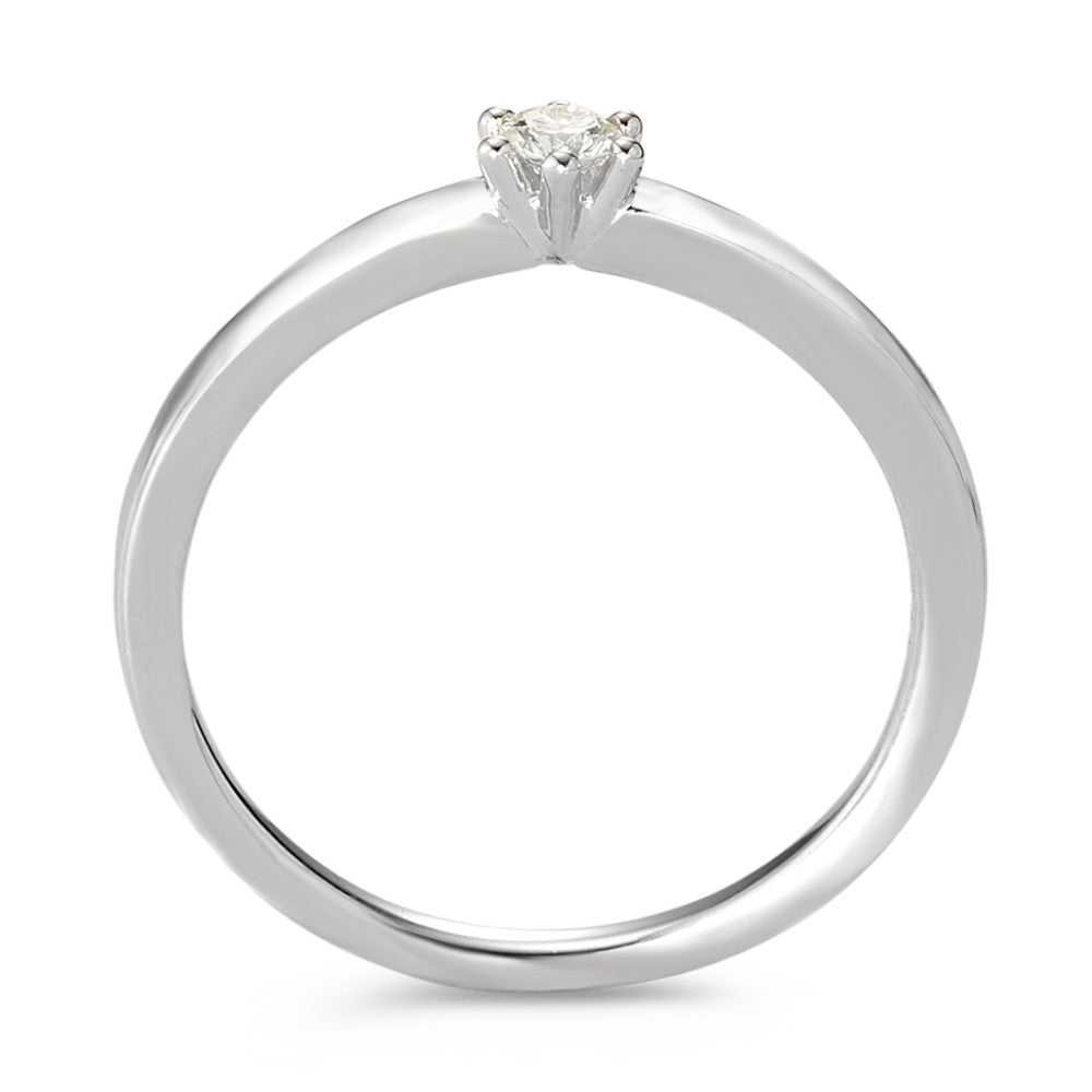Anello solitario Oro bianco 750/18 carati Diamante bianco, 0.09 ct, [Brillant], w-si