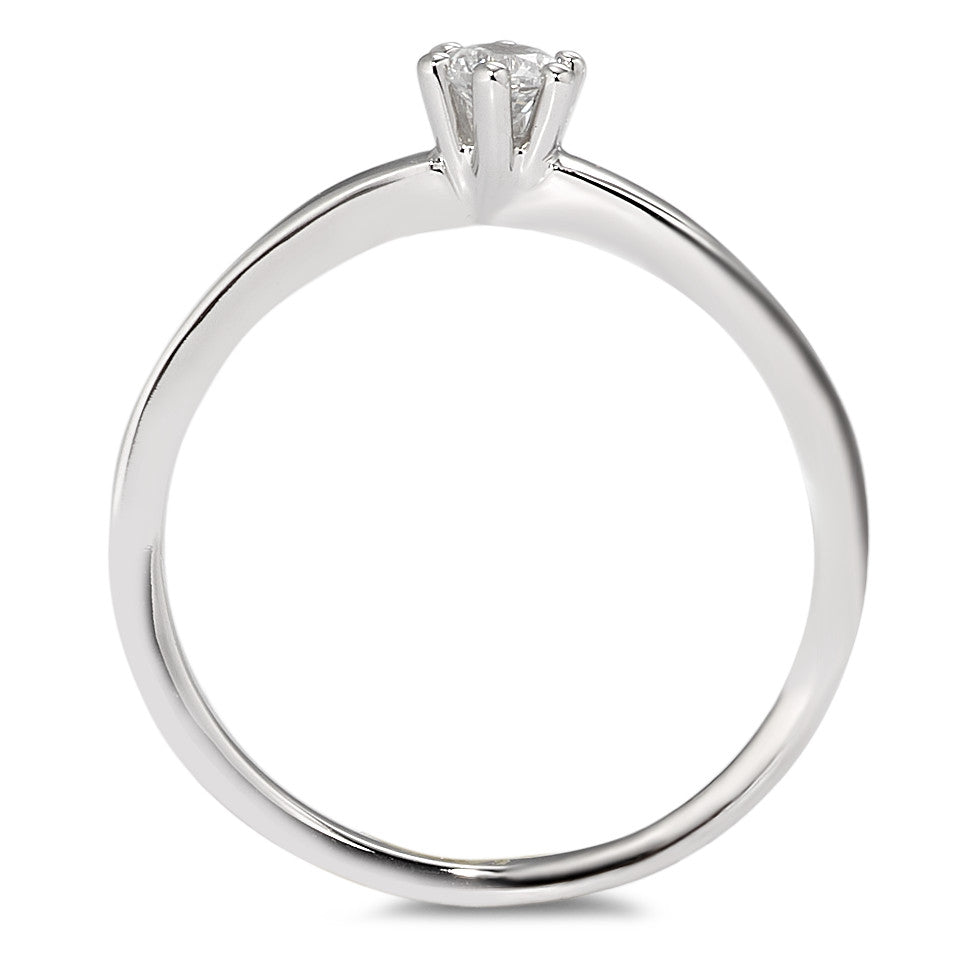 Solitär Ring 375/9 K Weissgold Zirkonia weiss Ø3.4 mm