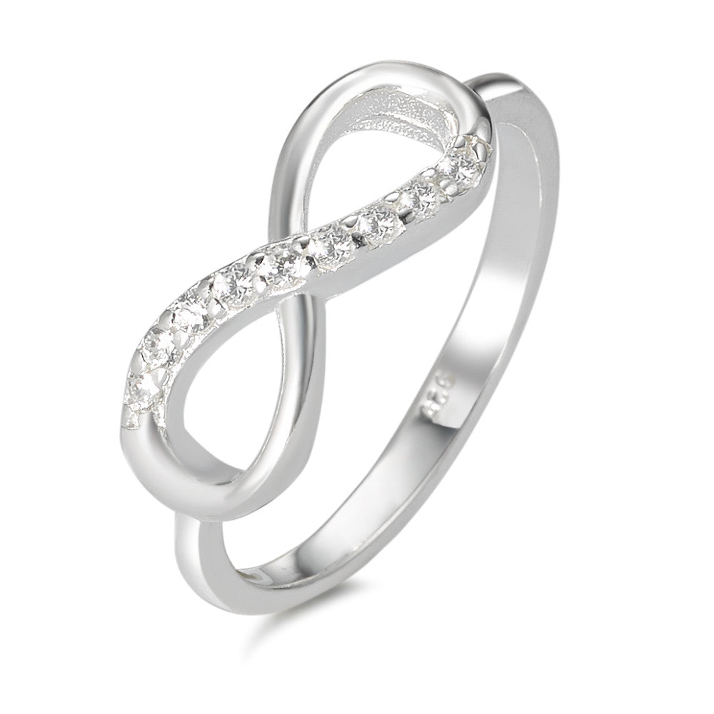 Ring Silver Zirconia 9 Stones Infinity