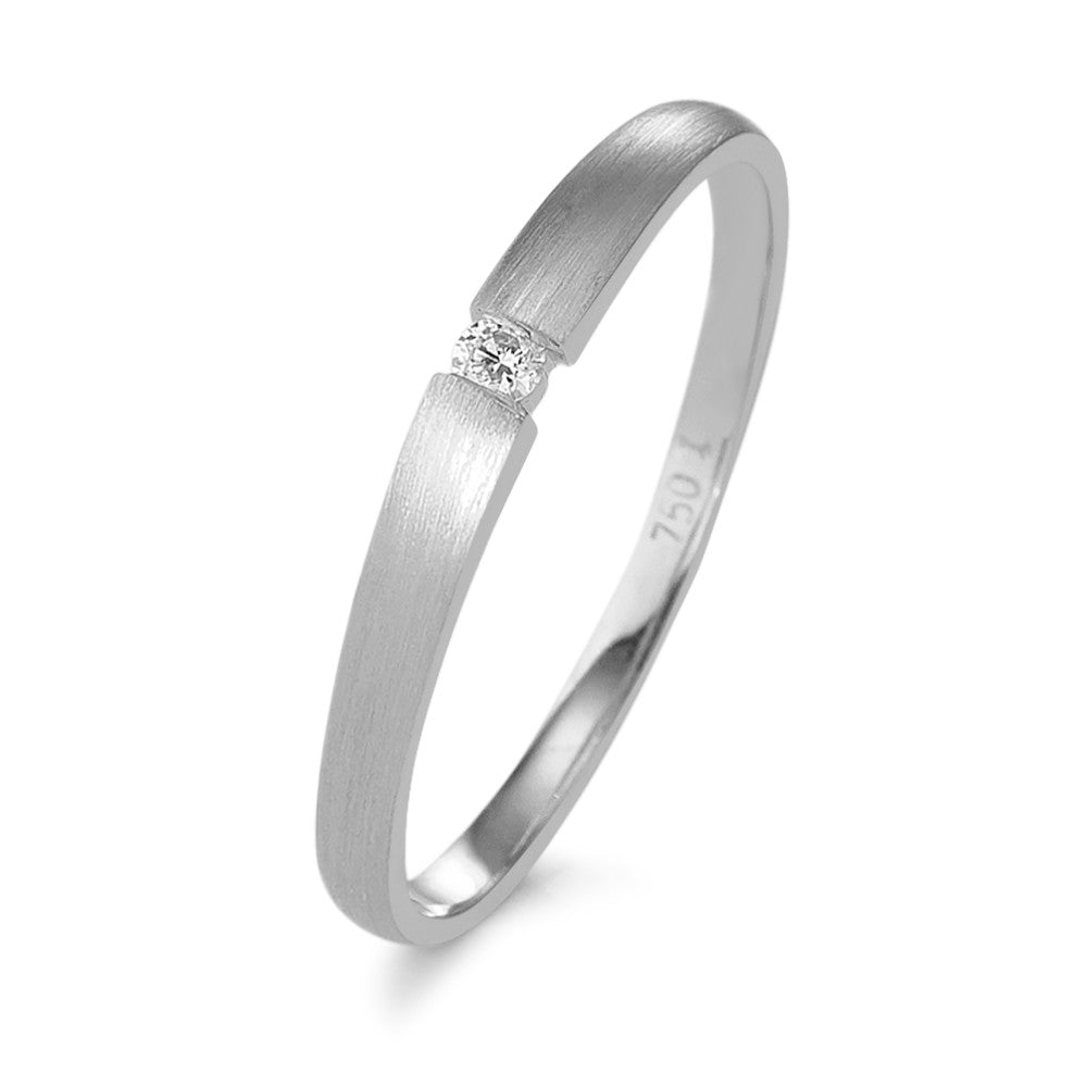 Bague solitaire Or blanc 18K Diamant 0.03 ct, w-si