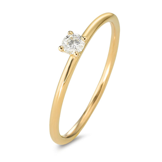 Anello solitario Oro giallo 750/18 carati Diamante 0.10 ct, w-si