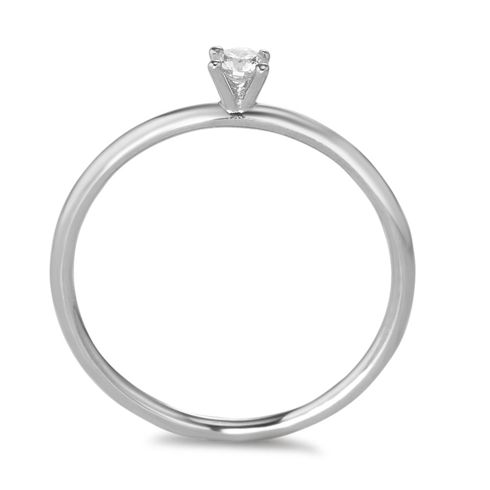 Solitaire ring 18k White Gold Diamond 0.10 ct, w-si