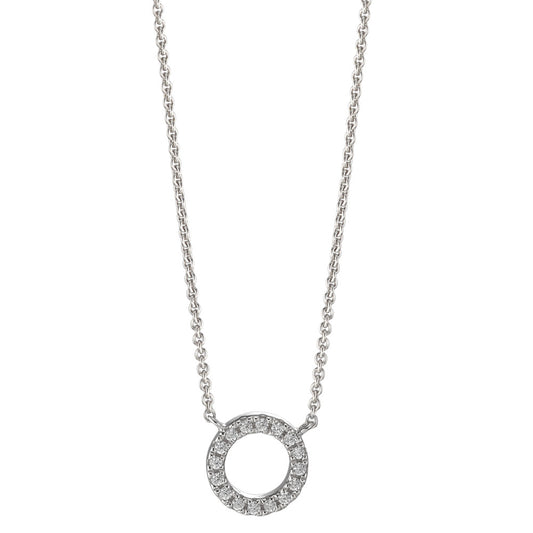 Necklace 9k White Gold Zirconia 16 Stones 40-42 cm