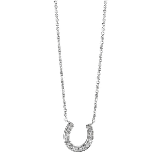 Necklace 9k White Gold Zirconia 17 Stones 40-42 cm