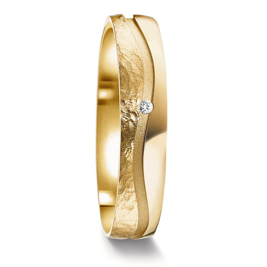 Anello del partner Oro giallo 750/18 carati Diamante 0.01 ct, w-si
