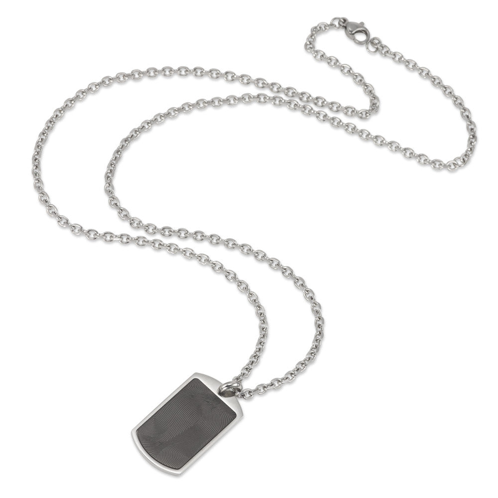 Halskette mit Gravuranhänger Edelstahl schwarz IP beschichtet verstellbar