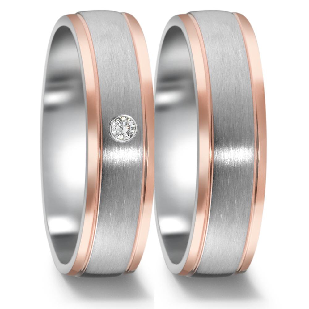 Anello del partner Acciaio inossidabile rosa rivestimento IP