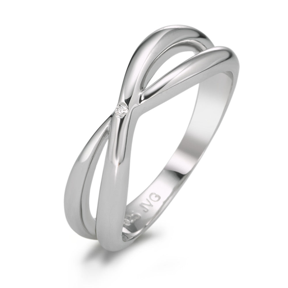 Fingerring Silber Diamant 0.006 ct, tc-si rhodiniert Infinity