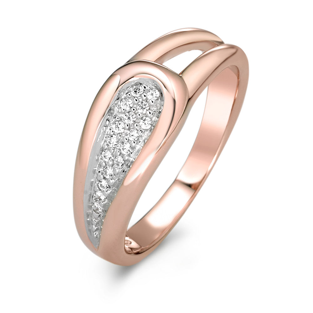 Fingerring Silber Zirkonia rosé vergoldet