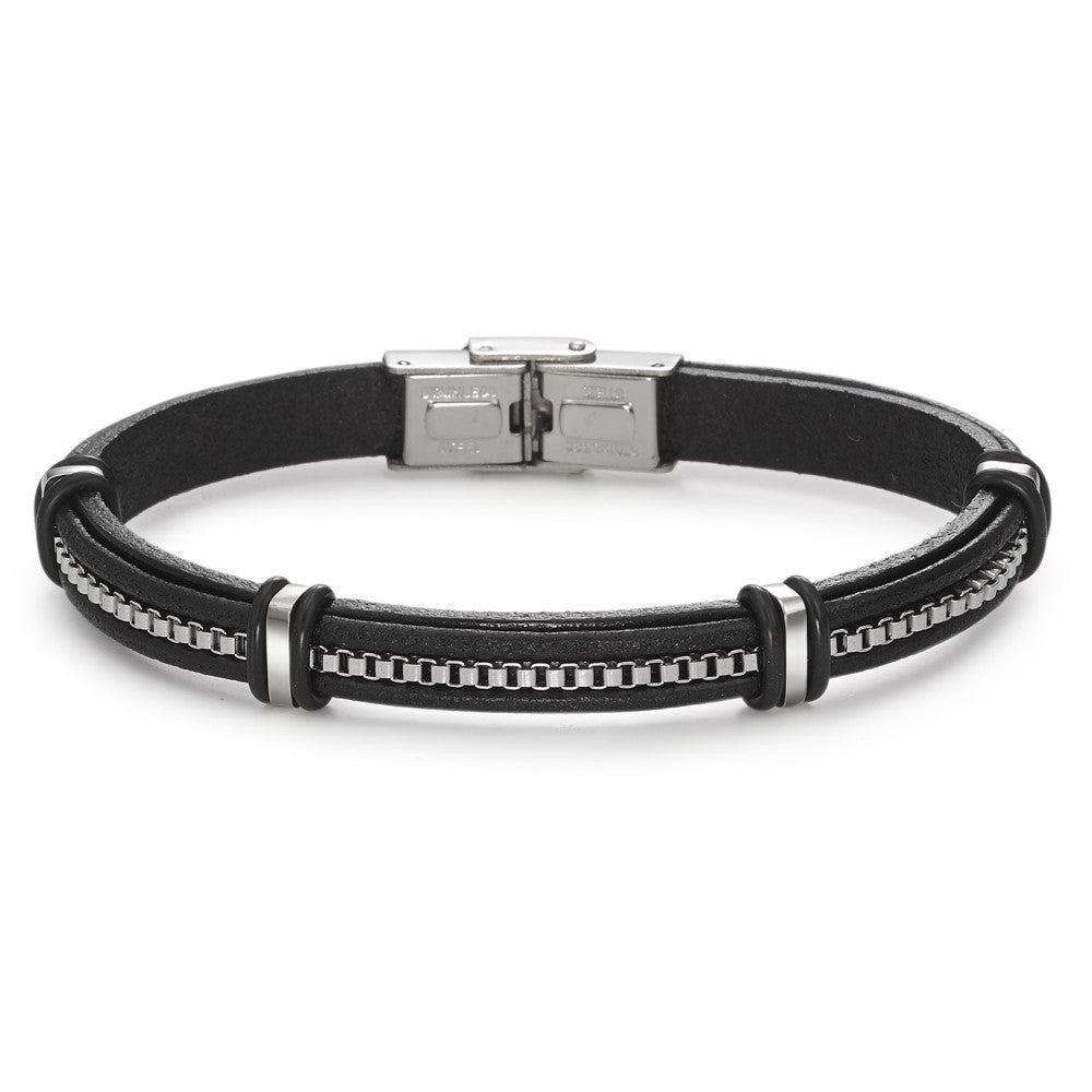 Pulsera Cuero, Acero inoxidable 21 cm